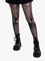 Black Butterfly Flame Tights