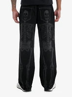 Skeleton Print Denim Pants