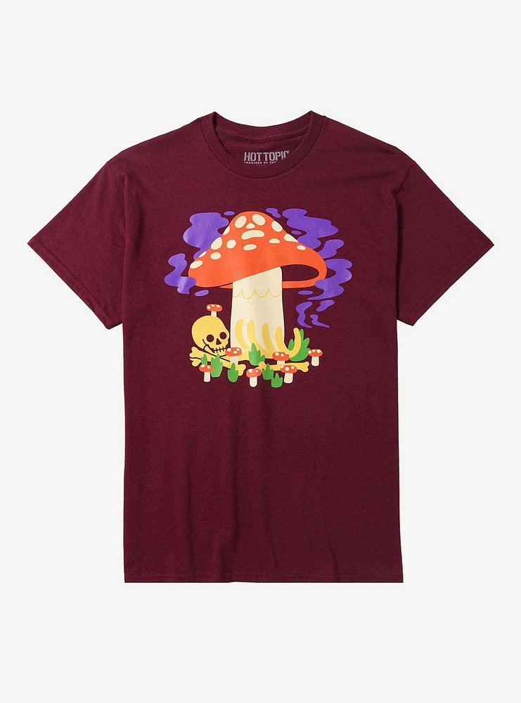 Mushroom Skull Art T-Shirt By Obinsun