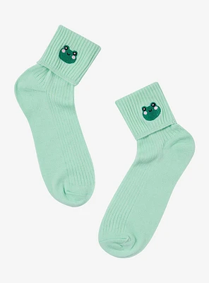 Kawaii Frog Fold-Over Ankle Socks