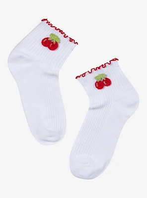 Cherry Crochet Ankle Socks