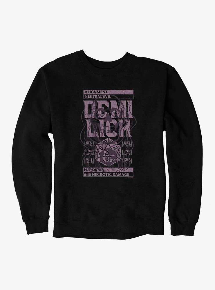Dungeons & Dragons Demilich Stats Stamp Sweatshirt