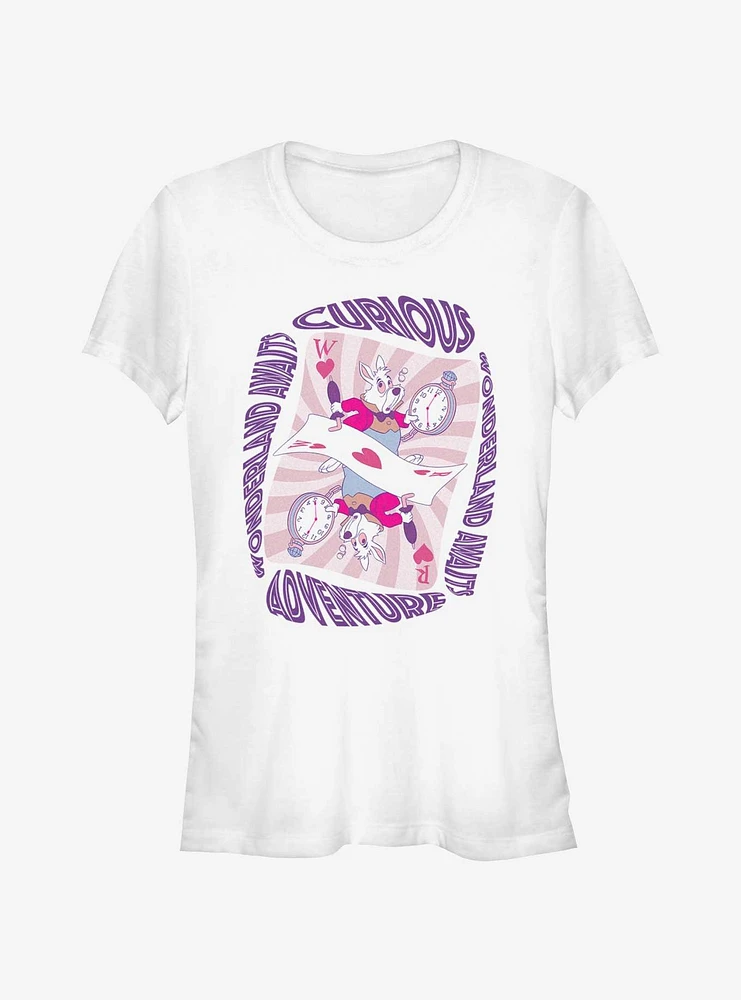 Disney Alice Wonderland Rabbit Curious Adventure Girls T-Shirt