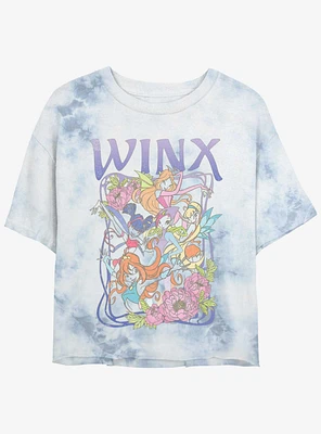 Winx Club Group Nouveau Girls Tie-Dye Crop T-Shirt