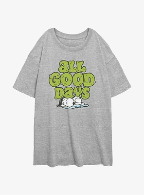 Peanuts Snoopy All Good Days Girls Oversized T-Shirt
