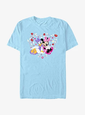 Disney Minnie Mouse & Daisy Duck Flowers Heart T-Shirt