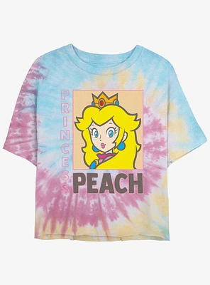 Nintendo Framed Princess Peach Girls Tie-Dye Crop T-Shirt
