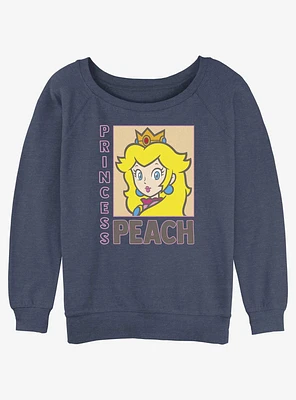 Nintendo Framed Princess Peach Girls Slouchy Sweatshirt