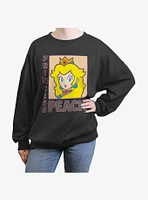 Nintendo Framed Princess Peach Girls Oversized Sweatshirt