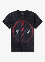 Marvel Deadpool & Wolverine Scratch Logo Wash T-Shirt