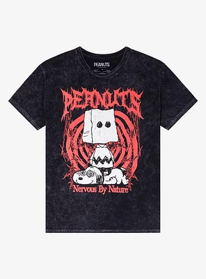 Peanuts Nervous By Nature Dark Wash T-Shirt