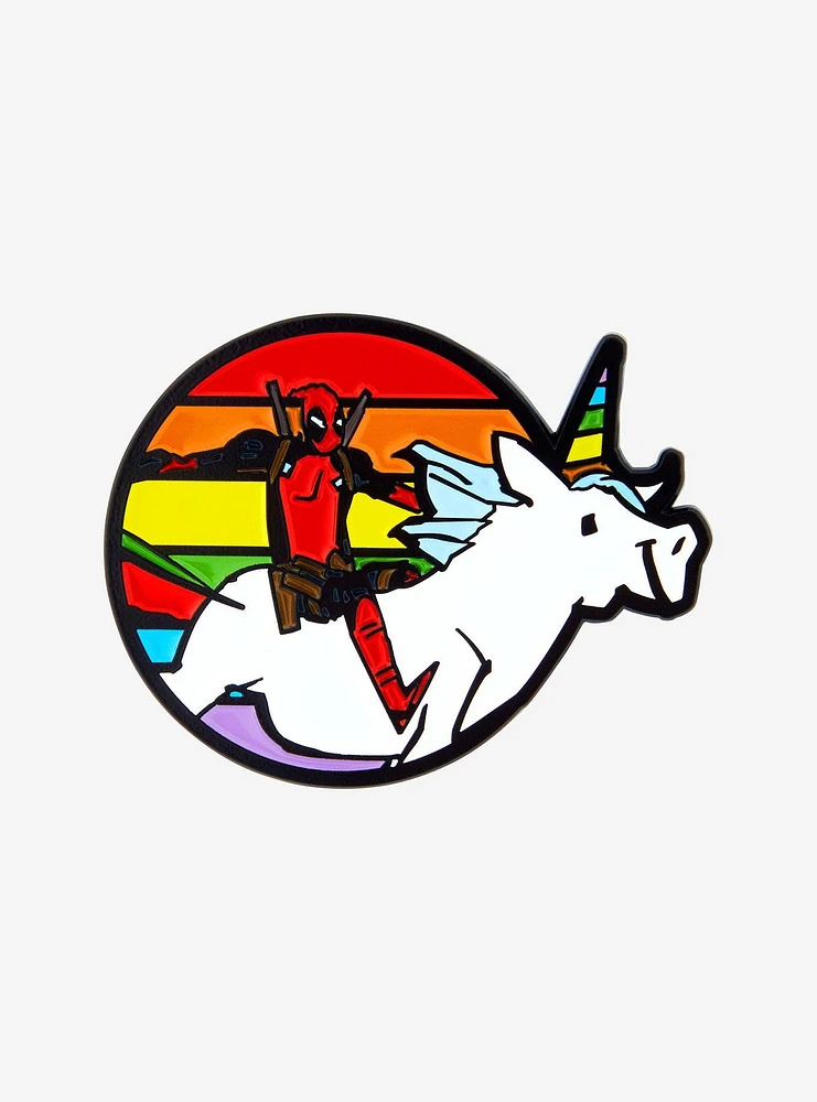 Marvel Deadpool Rainbow Unicorn Enamel Pin - BoxLunch Exclusive