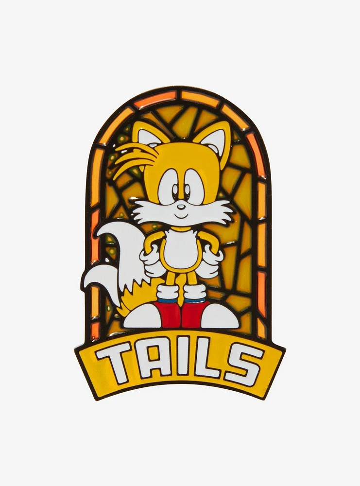 Sonic the Hedgehog Tails Stained Glass Enamel Pin