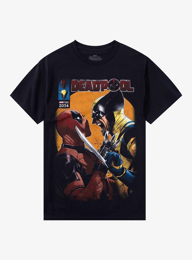 Marvel Deadpool & Wolverine Face-Off Comic T-Shirt