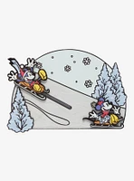 Loungefly Disney Mickey & Minnie Sledding Limited Edition Sliding Enamel Pin