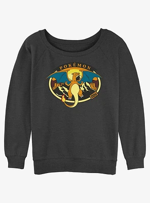 Pokemon Volcano Charizard Girls Slouchy Sweatshirt