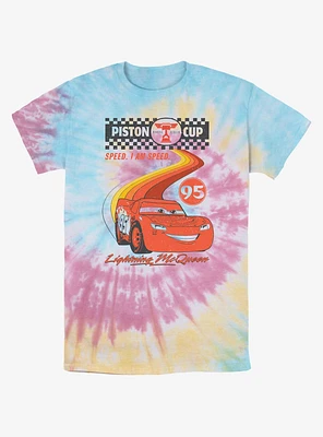 Disney Pixar Cars Retro McQueen Speedway Tie-Dye T-Shirt