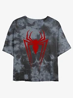 Marvel Spider-Man Long Spider Legs Girls Tie-Dye Crop T-Shirt