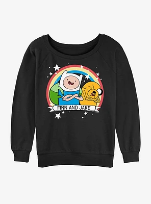 Adventure Time Jake & Finn Besties Forever Girls Slouchy Sweatshirt