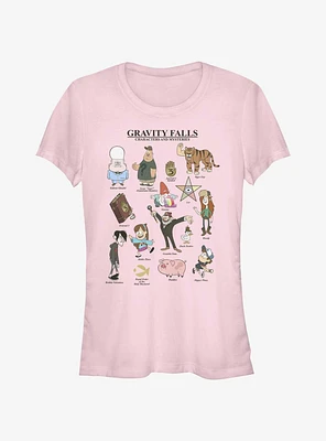 Disney Gravity Falls Characters & Mysteries Girls T-Shirt