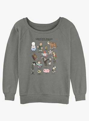 Disney Gravity Falls Characters & Mysteries Girls Slouchy Sweatshirt