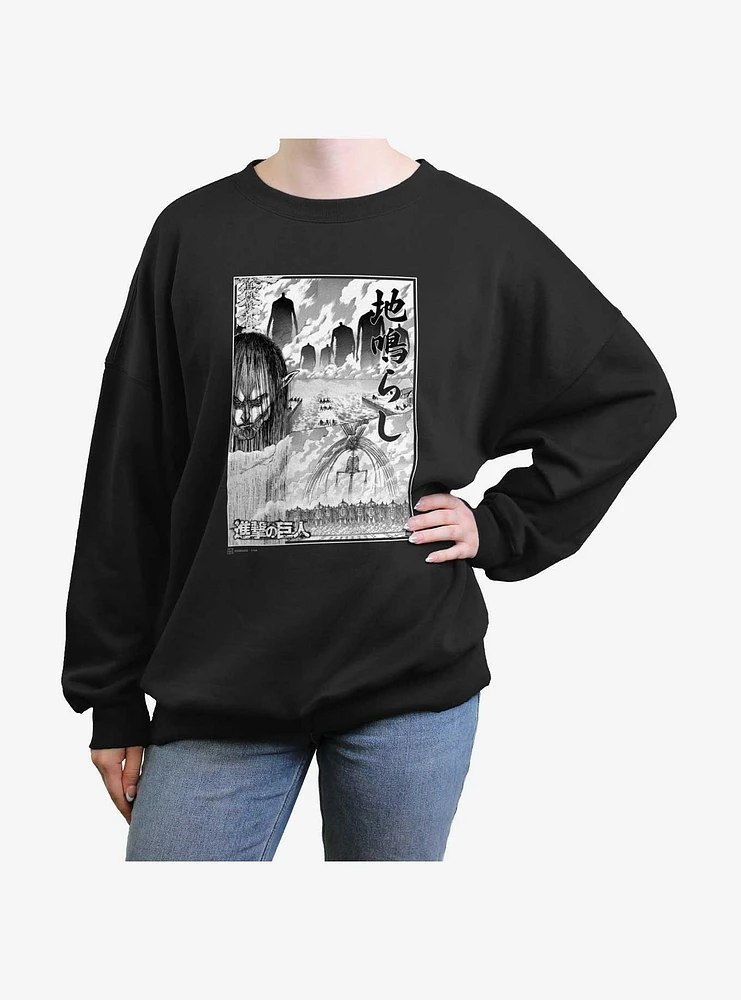 Attack on Titan The Rumbling Poster Girls Oversized Sweatshirt