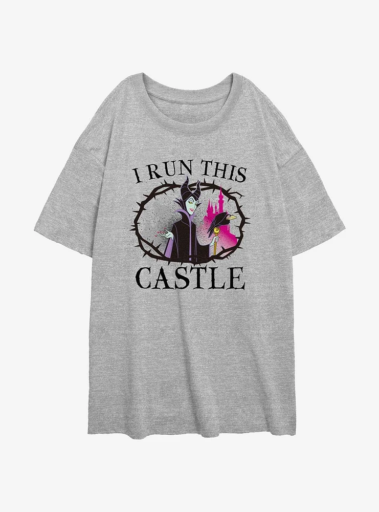 Disney Villains Maleficent I Run This Castle Girls Oversized T-Shirt