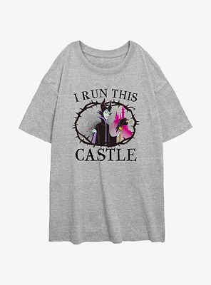 Disney Villains Maleficent I Run This Castle Girls Oversized T-Shirt