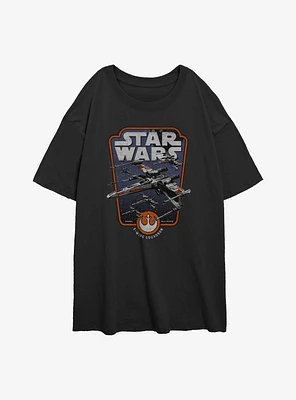 Star Wars Red Squadron Girls Oversized T-Shirt
