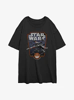 Star Wars Red Squadron Girls Oversized T-Shirt