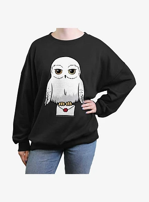 Harry Potter Anime Hedwig Mail Girls Oversized Sweatshirt