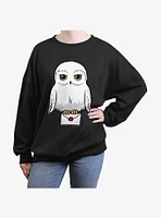 Harry Potter Anime Hedwig Mail Girls Oversized Sweatshirt