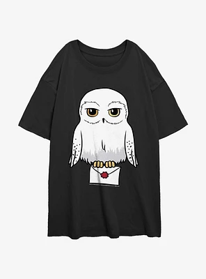 Harry Potter Anime Hedwig Mail Girls Oversized T-Shirt
