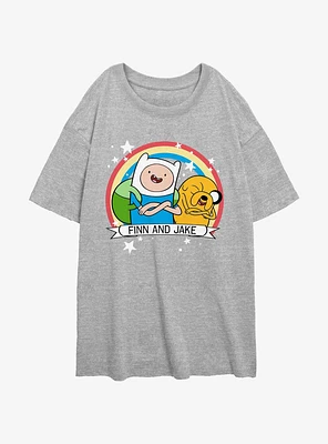 Adventure Time Jake & Finn Besties Forever Girls Oversized T-Shirt