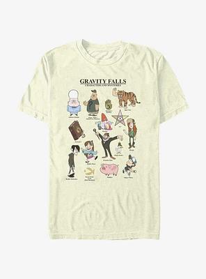Disney Gravity Falls Characters & Mysteries T-Shirt