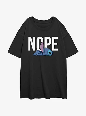 Disney Lilo & Stitch Nope Girls Oversized T-Shirt