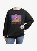 Spongebob Squarepants Patrick Is Mayonnaise An Instrument Girls Oversized Sweatshirt