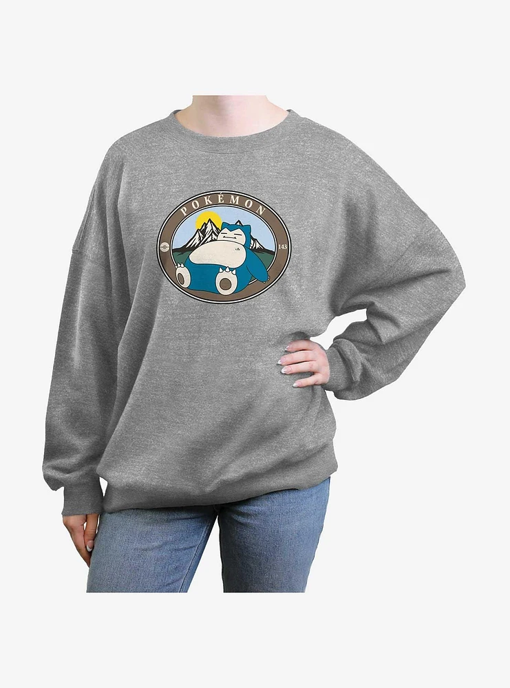 Pokemon Sleepy Snorlax Girls Oversized Sweatshirt