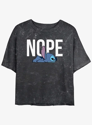 Disney Lilo & Stitch Nope Womens Mineral Wash Crop T-Shirt