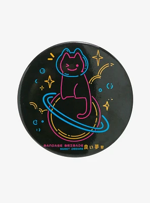 Bean Cat Space 3 Inch Button By Bandage Brigade