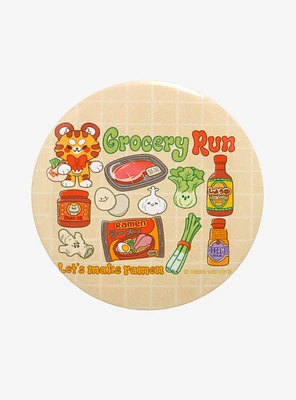 Kawaii Grocery Run 3 Inch Button By Faith Varvara