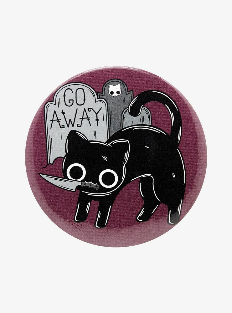 Go Away Cat Tombstone 3 Inch Button