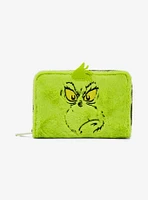 Loungefly How The Grinch Stole Christmas! Glow-In-The-Dark Fuzzy Zipper Wallet