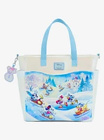 Loungefly Disney Mickey Mouse And Friends Winter Wonderland Convertible Tote Bag