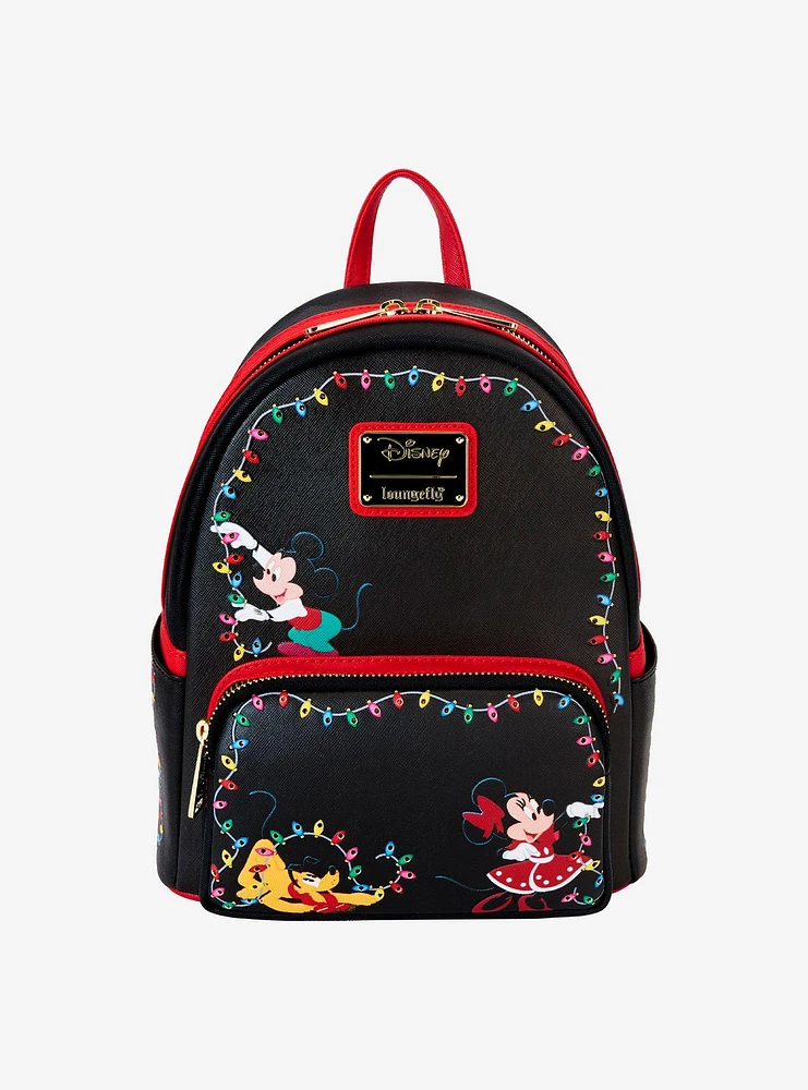 Loungefly Mickey Mouse & Friends Holiday Lights Light-Up Mini Backpack