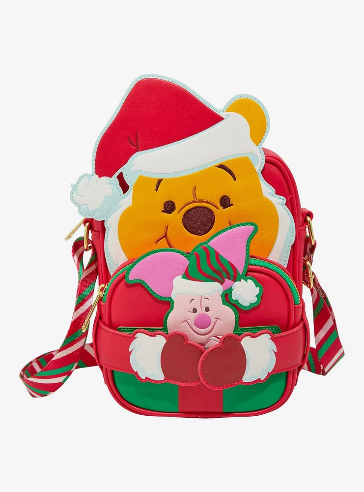 Loungefly Winnie The Pooh Piglet Santa Crossbody Bag