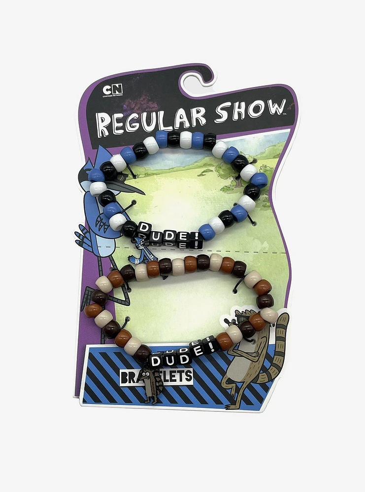 Regular Show Mordecai & Rigby Dude Best Friend Bead Bracelet Set