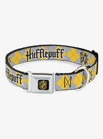 Harry Potter Hufflepuff Stars Argyle Plaid Seatbelt Buckle Dog Collar