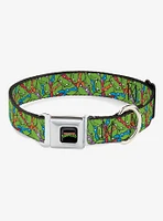 Teenage Mutant Ninja Turtles Faces Stacked Seatbelt Buckle Dog Collar