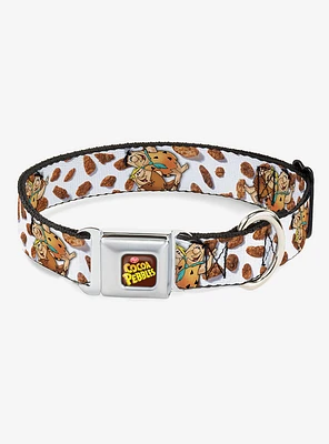 The Flintstones Cocoa Pebbles Fred & Barney Seatbelt Buckle Dog Collar